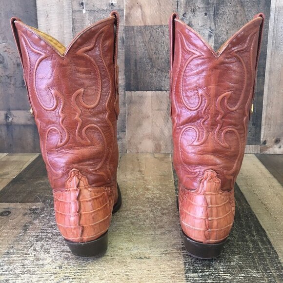 Los Altos Vintage Crocodile Western Cowboy Boots Mens 9 M - Picture 8 of 12